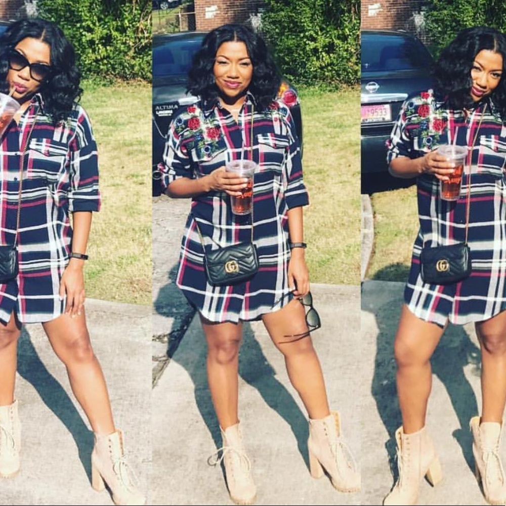 Zara plaid shirt dress